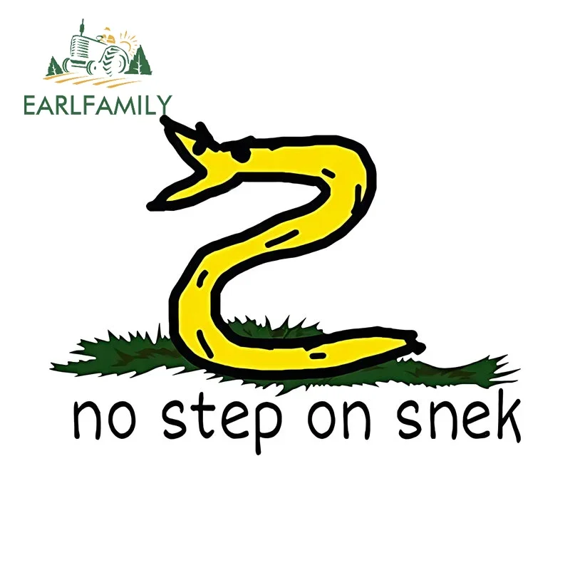 EARLFAMILY 13cm X 9.4cm No Snake Cartoon Car Stickers Scratch Proof Waterproof Motorcycle Bumper Decal Racing Accessories