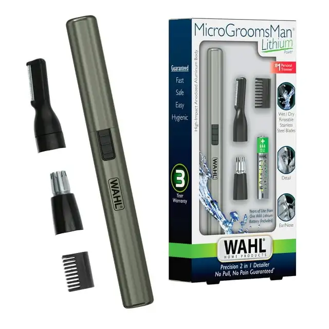 

Wahl Micro Groomsman Lithium Battery Face & Body Detail Hair Trimmer for Men 5640-1101