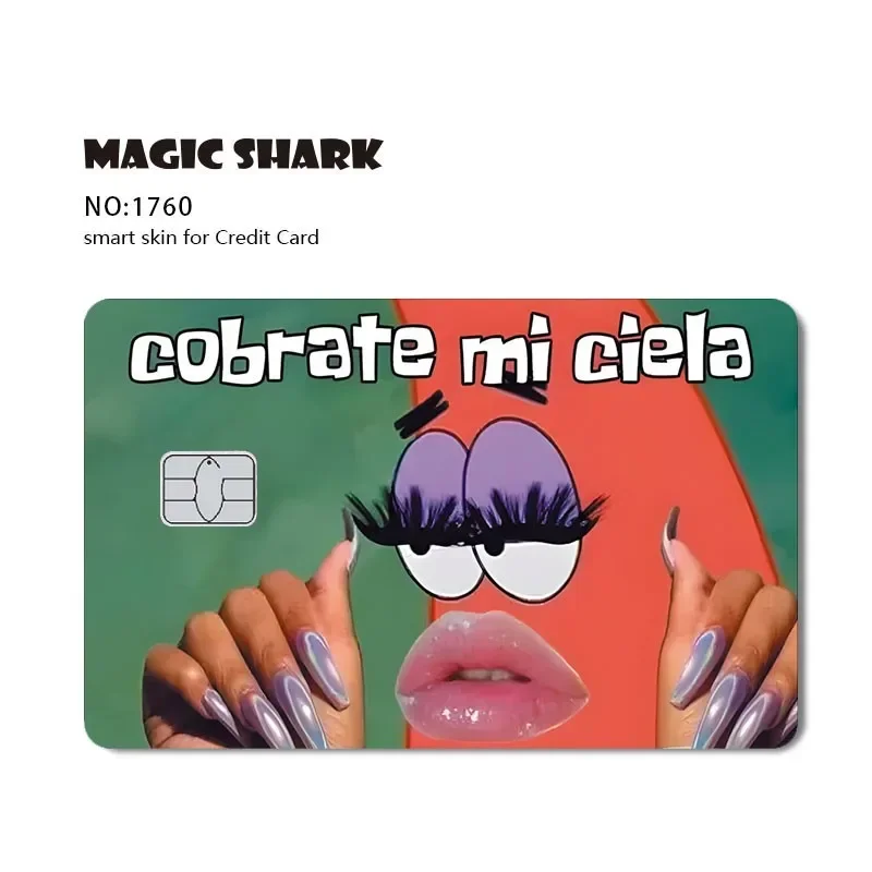 Shark magique mignon Winne crâne Trump Nerv espagnol Meme mat ne se décolore pas PVC 3M autocollant Film peau couverture pour débito carte de crédit