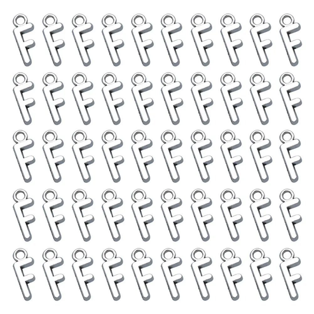 50Pcs Alphabet F Pendant Charms Alloy Jewelry Making Components for DIY Necklace Bracelet Dangle Sweater Chain Cellphone Decor view 2
