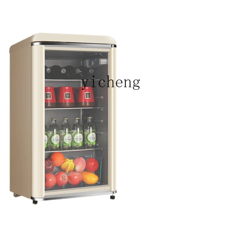 ZK Ice Bar Drinks Refrigerated Cabinet Household Small Living Room Office Retro Mini Refrigerator kitchen storage