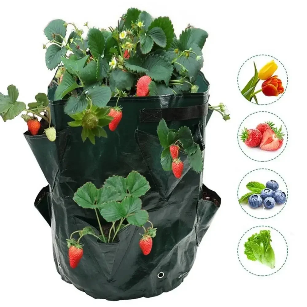 

3 Gallon Garden Planting Bag Strawberry Herbs Vegetables Grow Bag Multi-mouth Vertical Flower Tomato Planter Bag For 10 Exits