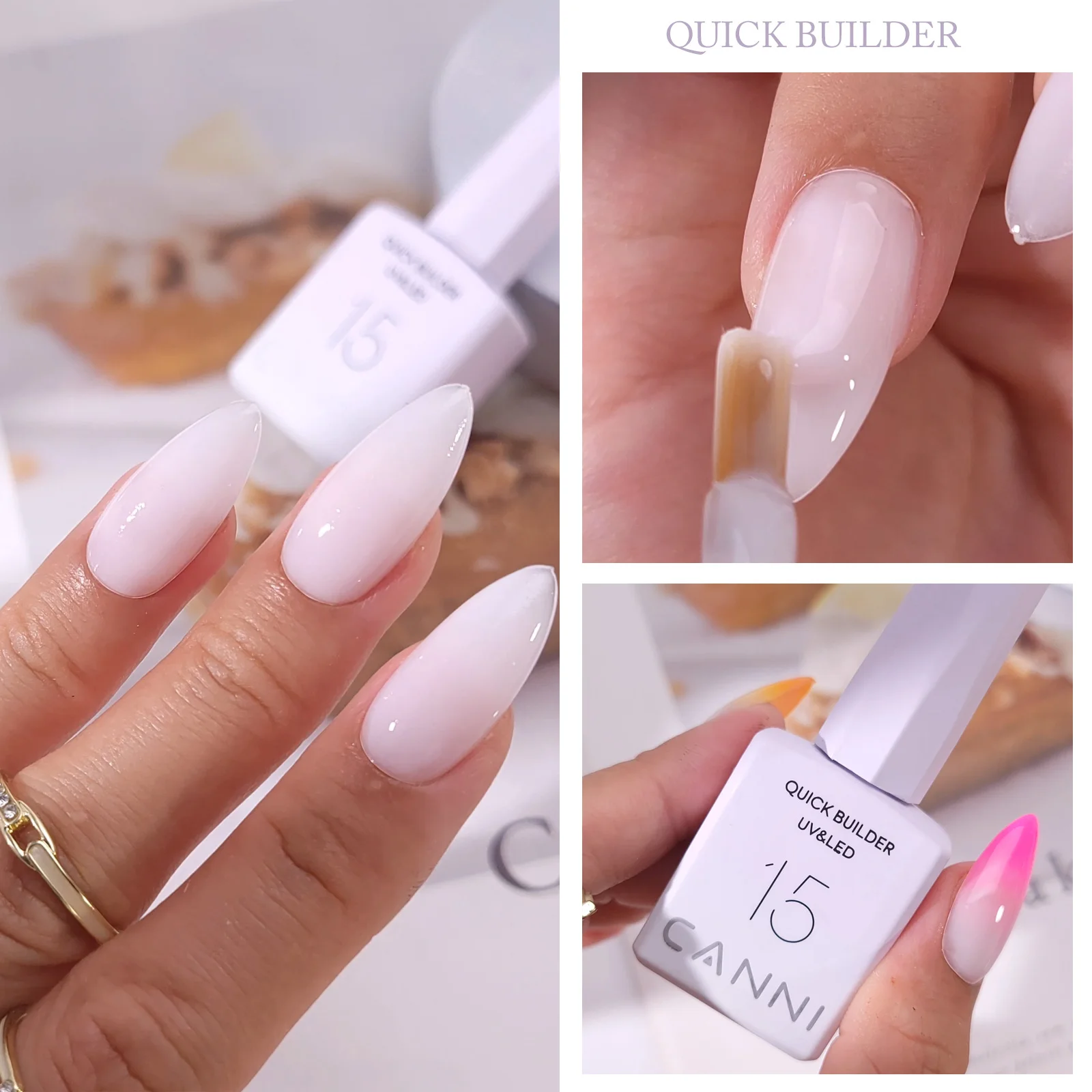 CANNI 9ml Gel Polish Schnellhärtendes Gel Natürlicher Nude Builder In A Bottle Nagelstärkendes Soak-Off UV LED Langanhaltendes Gel – Detail 8
