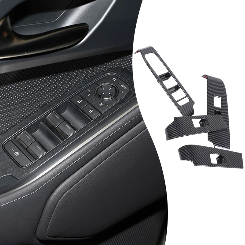 

4piece set ABS carbon fiber For Lexus GX 2024-2026+ car glass lift panel button frame decorative sticker protection accessories