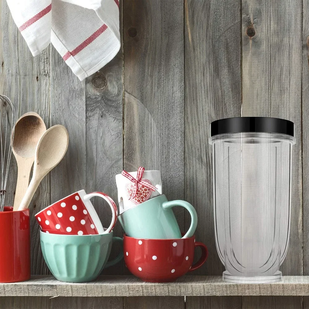Taza de plástico negra para mantenerse fresco, tapa Compatible con Magic Bullet 250W MB1001, 2 uds.