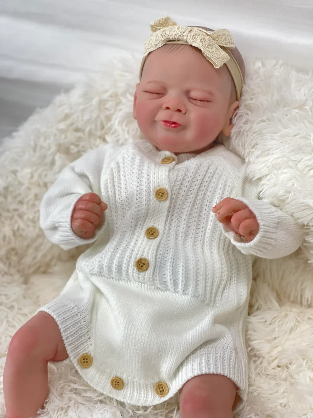 18inch Already Painted Finished Doll Sleeping Newborn Baby Vito Hand Painted 3D Skin Visible Veins Muñecas Reborn Supply