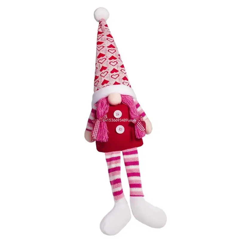 Valentines Day Long Legs Swedish Gnomes Plush Dolls Decorations for Home Tomtes Elf Stuffed Toy Tired Tray Ornament