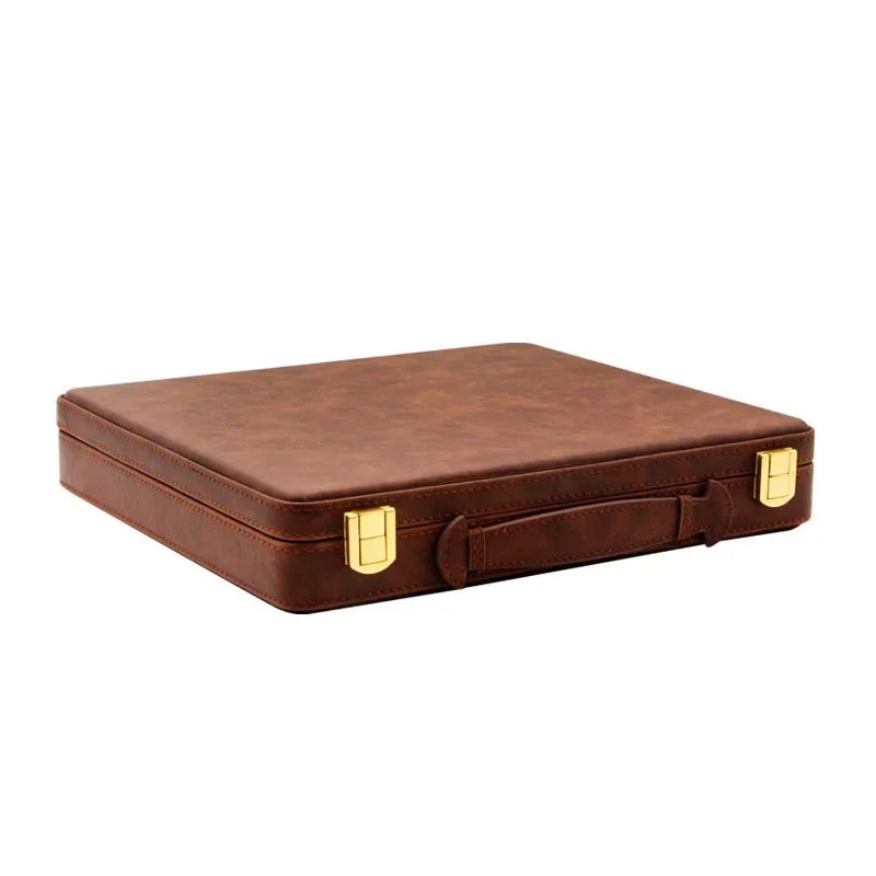 Portable Cigar Box with Buckle, Humidor Platter, Cigar Case, Smoking Accessories, 10 Wooden Tray Slot, Travel Case Handbag