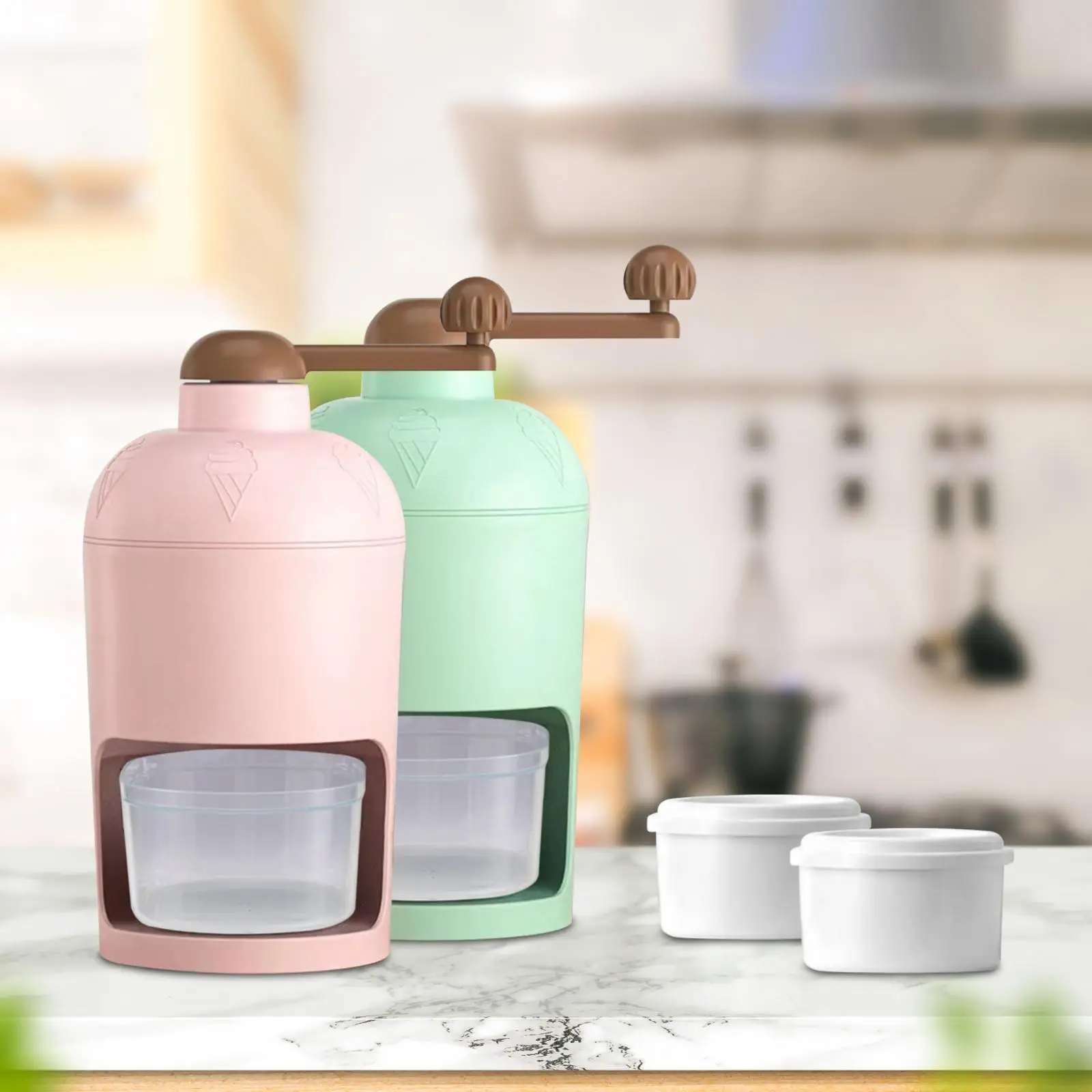 Ice Shaving Machine Slushie Portable with Ice Cube Tray DIY Ice Shaver Ice Crusher for Cafe Party Camping Bars Restaurants