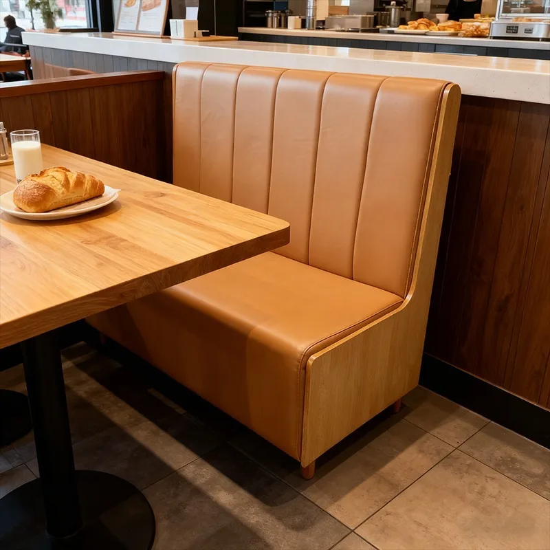 Custom Durable Modern Restaurant Fast Food Coffee Cafe Nightclub Commercial Leather Sofa Booth Seating for Living Room