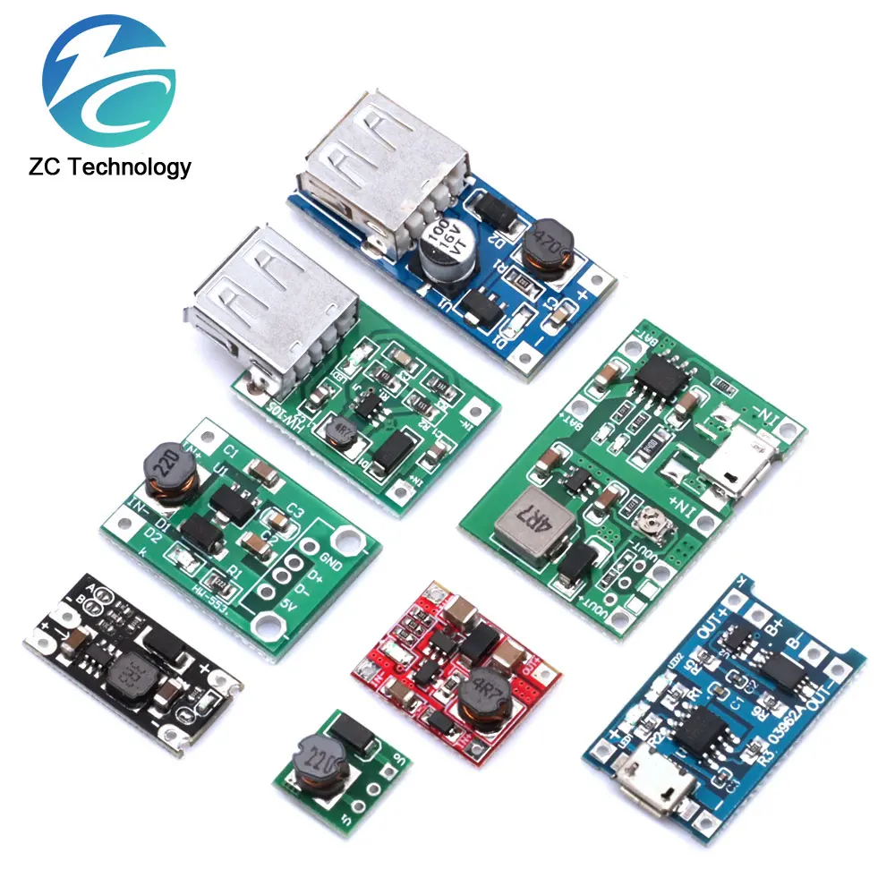 DC-DC Boost Module 0.9-5V To 5V 9V 480MA 600MA 1A 3A USB Output Voltage Step UP 18650 Lithium Battery Board For Phone Camera