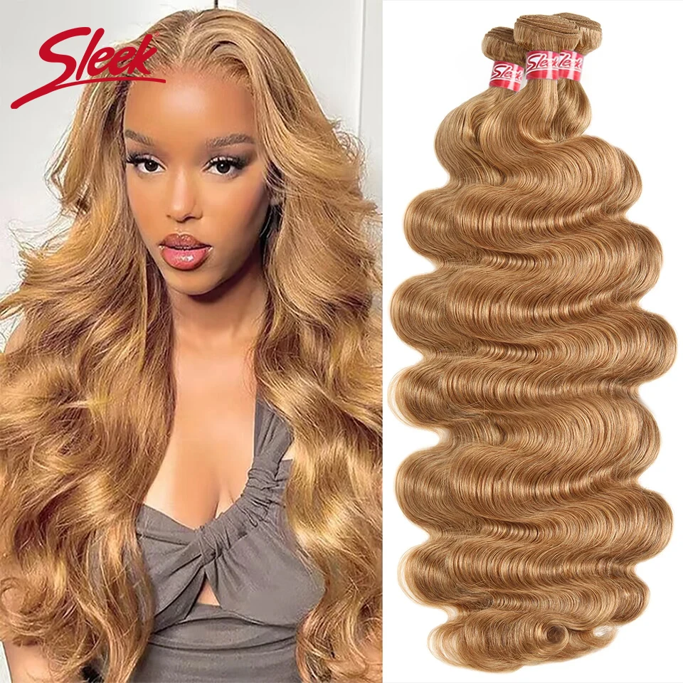 Schlanke blonde 27 farbige Menschenhaar brasilia nische Körper welle naturre remy Menschenhaar Bündel 8 bis 26 Zoll von 1/3/4 Haar verlängerungen verkauft