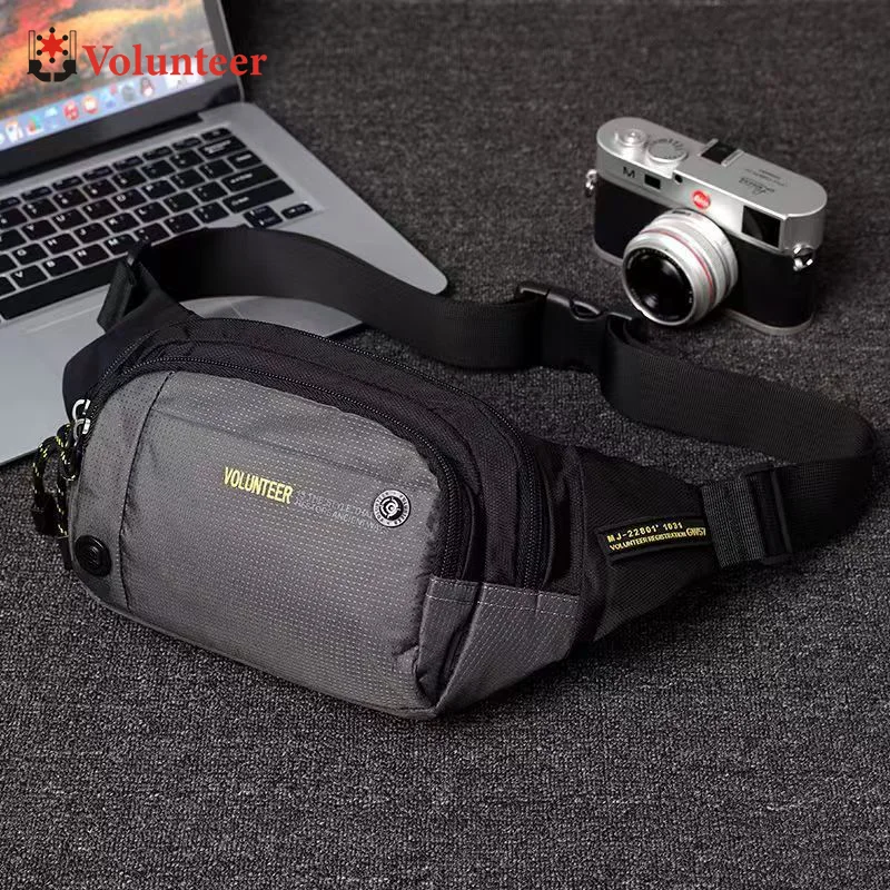 VOLUNTEER Men's Chest Bag 2026 New Casual Waterproof Oxford Cloth Multifunctional Phone Bags Fanny Packs for Men 1698-10