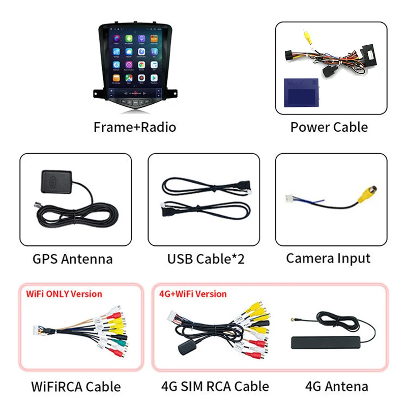 2 Din Android Touch Screen Autoradio GPS Navigation Carplay Stereo Multimedia Car Radio Player for Chevrolet Cruze 2008~2012