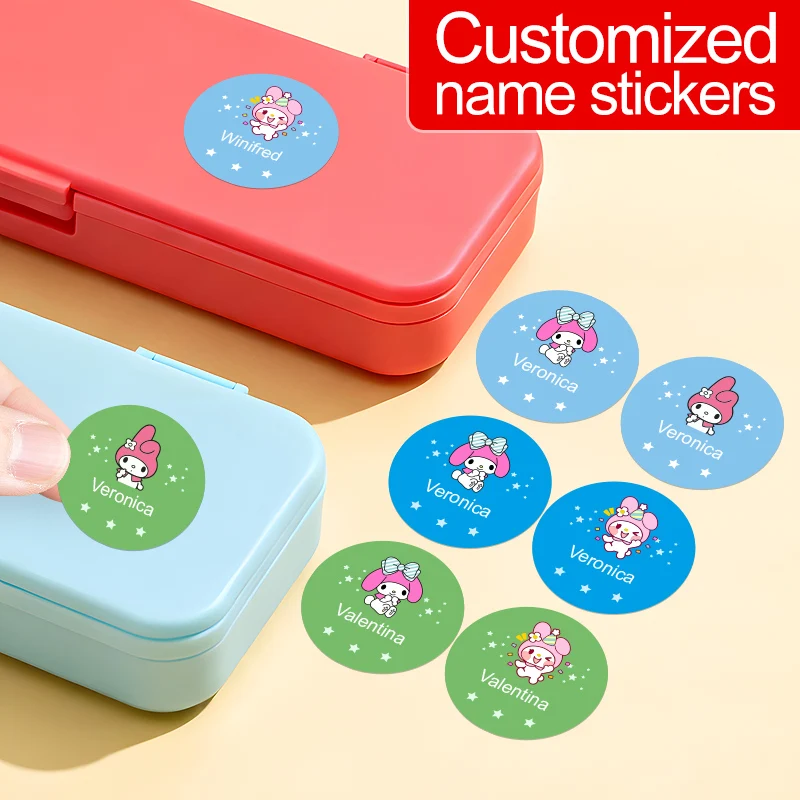 

Custom My Melody Name Stickers Aesthetic Waterproof Stickers Decorate Luggage Skateboard Water Bottle Bicycle Snowboard