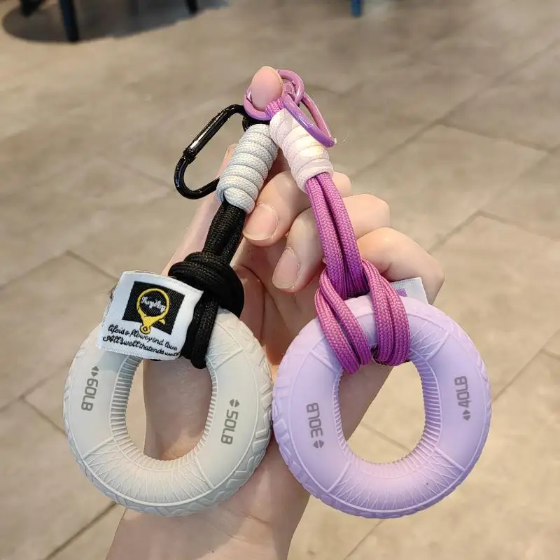 Portable Silicone Grip Strength Ring Keychain Stress Relief Hand Trainer For Bag Backpack Decor Gift For Men Women
