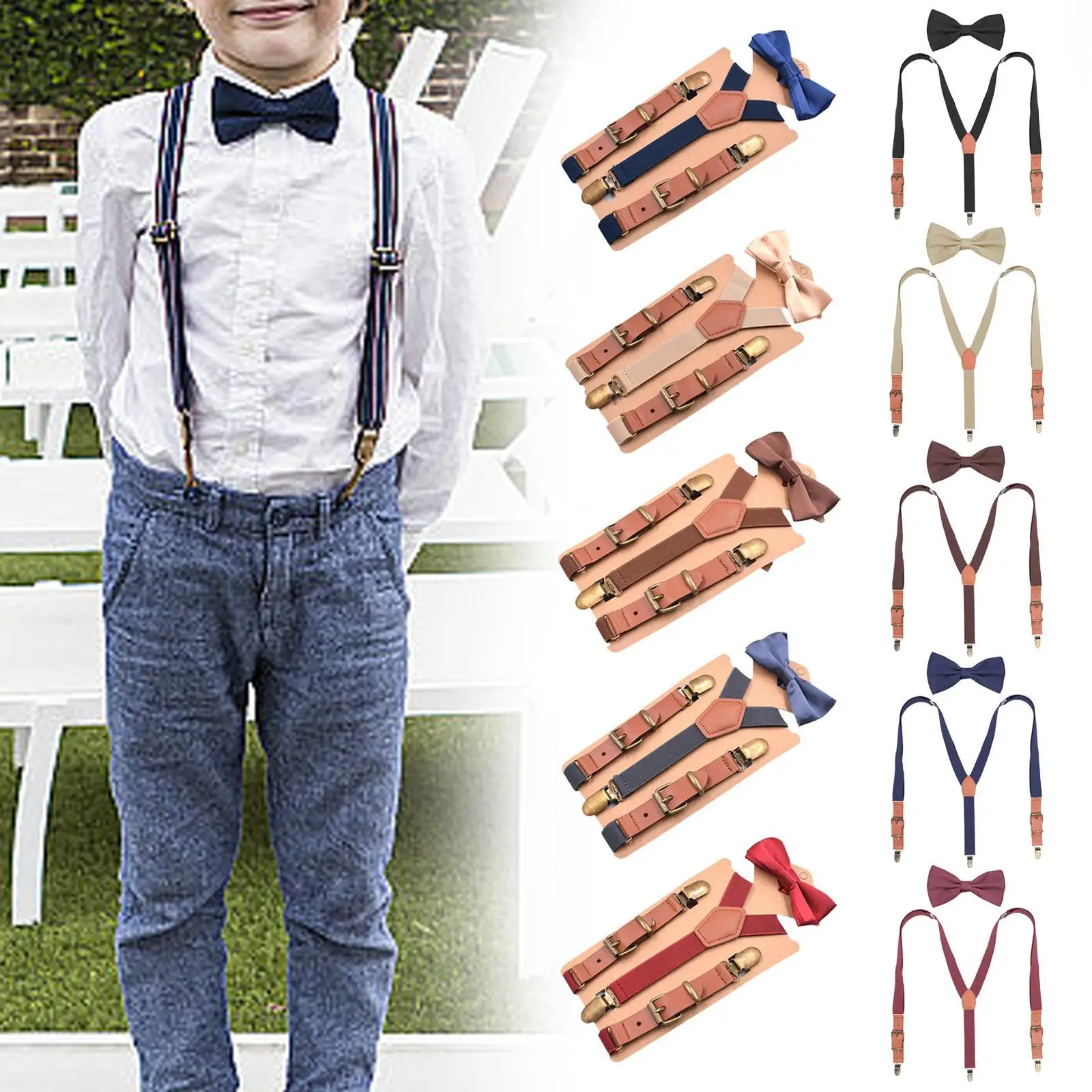 kids-elastic-suspenders-heavy-duty-adjustable-clip-trousers-straps-with-bow-tie-for-boys-girls-wedding-party-costume-accessory