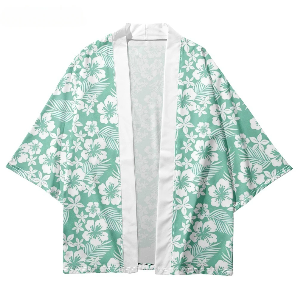 Japanese Traditional Kimono Cardigan for Beach Yukata Women Men Flower Print Clothing 2023 Plus Size 4XL 5XL 6XL