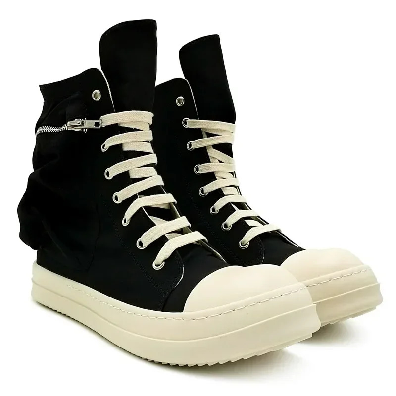 

Women Fashion Boots Thick Bottom Man Canvas Shoes New Brand Breathable Trainers Unisex High Top Canvas Platform Sneakers