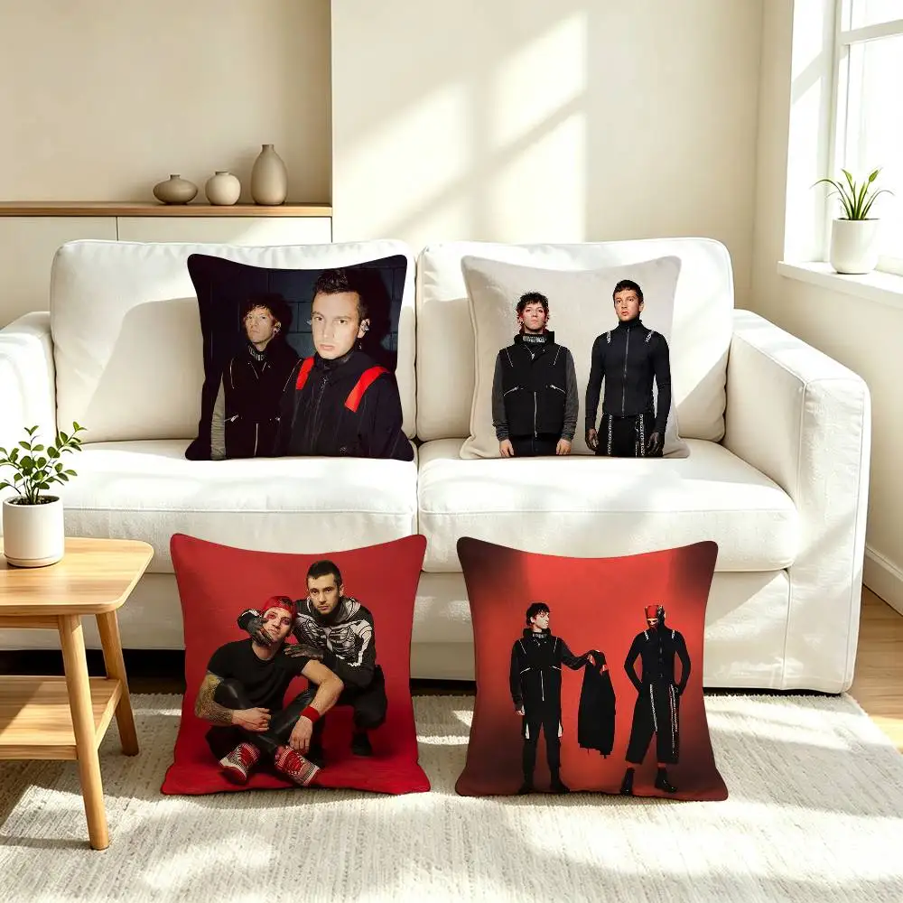 T-Twenty One Pilots Band  Pillow Case Square Double-Sided Sofa Cushion Cover Bedroom Bedside Pillow