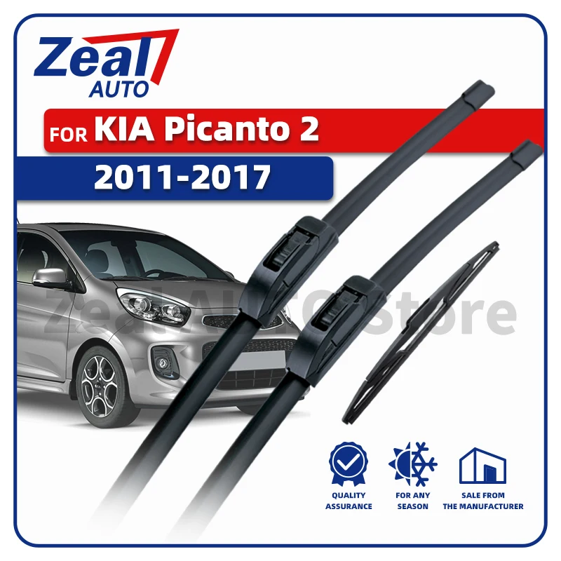 

LHD Front Rear Wiper Blades For Kia Picanto Morning Mk2 TA 2011-2017 2012 2013 2014 2015 2016 Windshield Accessories 24"14"12"