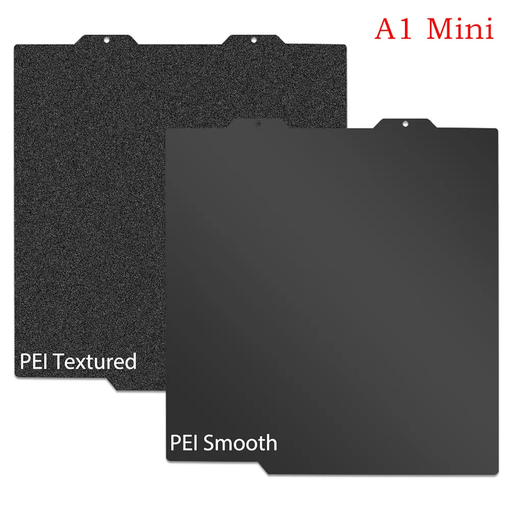 

A1 Mini Smooth Textured Black PEI Sheet 184x184mm Double Sided PEI Spring Steel Build Plate for Bambu Lab A1 Mini Combo Hot Bed
