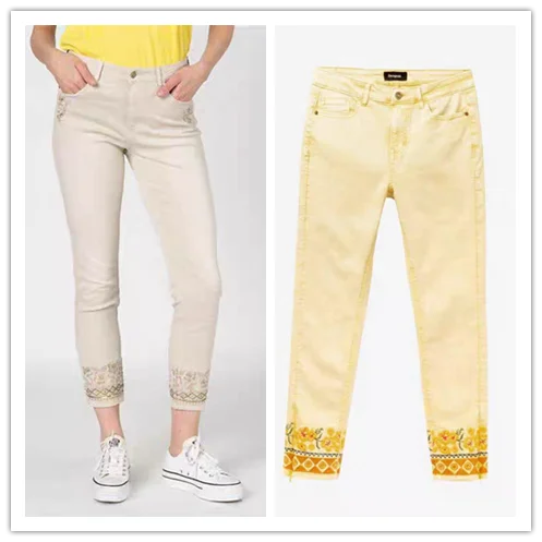 

Foreign trade original single Spanish new exquisite embroidery leisure slim stretch jeans