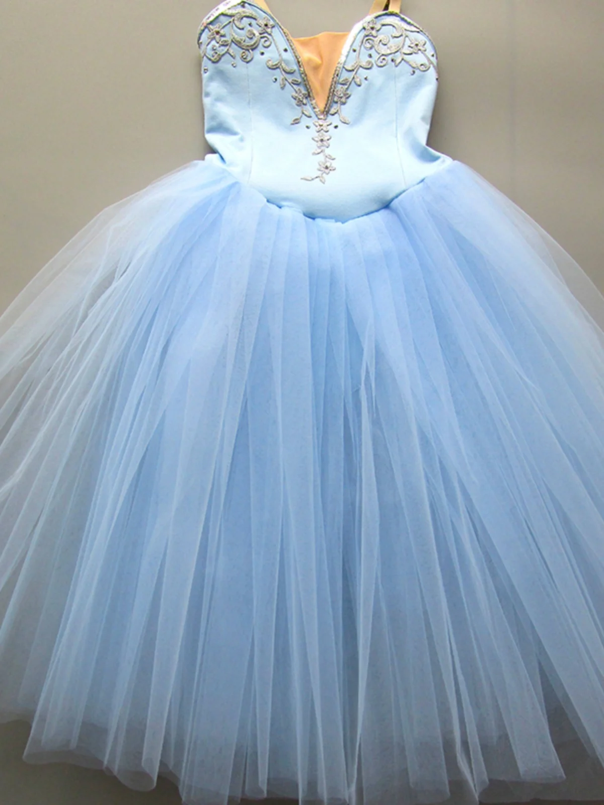 

Sky Blue Ballet Long Dress Embroidered Dance Wear Performance Outfits Swan Dance Costumes Kids Clothes Ballet Leotards For Girls