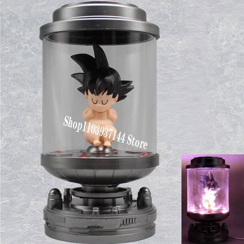 

Anime Dragon Ball Figurine 18cm Childhood Goku Figure Petri Dish Statue Luminous Kid Goku Figure Model PVC Collectible Decor Toy