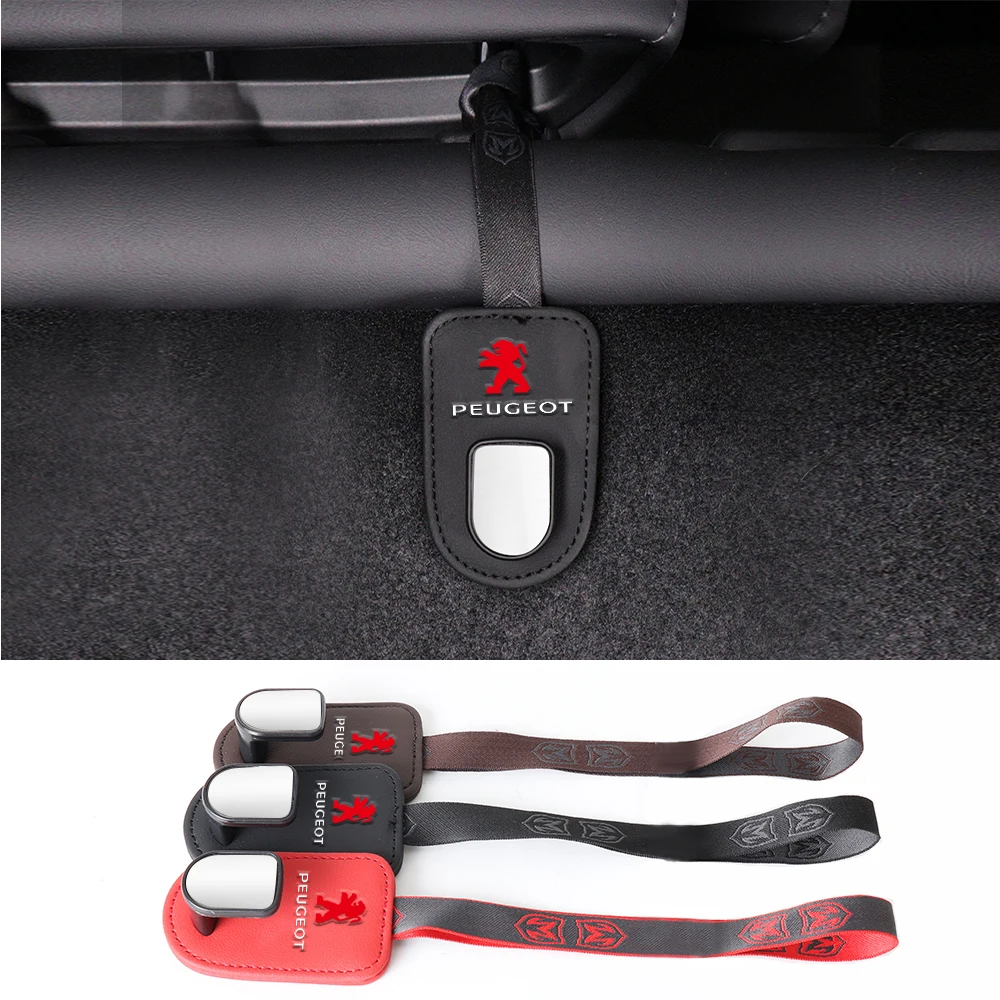 1 pièce Crochets d'appui-tête de voiture, Organisateur de dossier de siège, Cintre intérieur pour Peugeot 3008 406 4008 206 308 307 301 Centre Hubcap