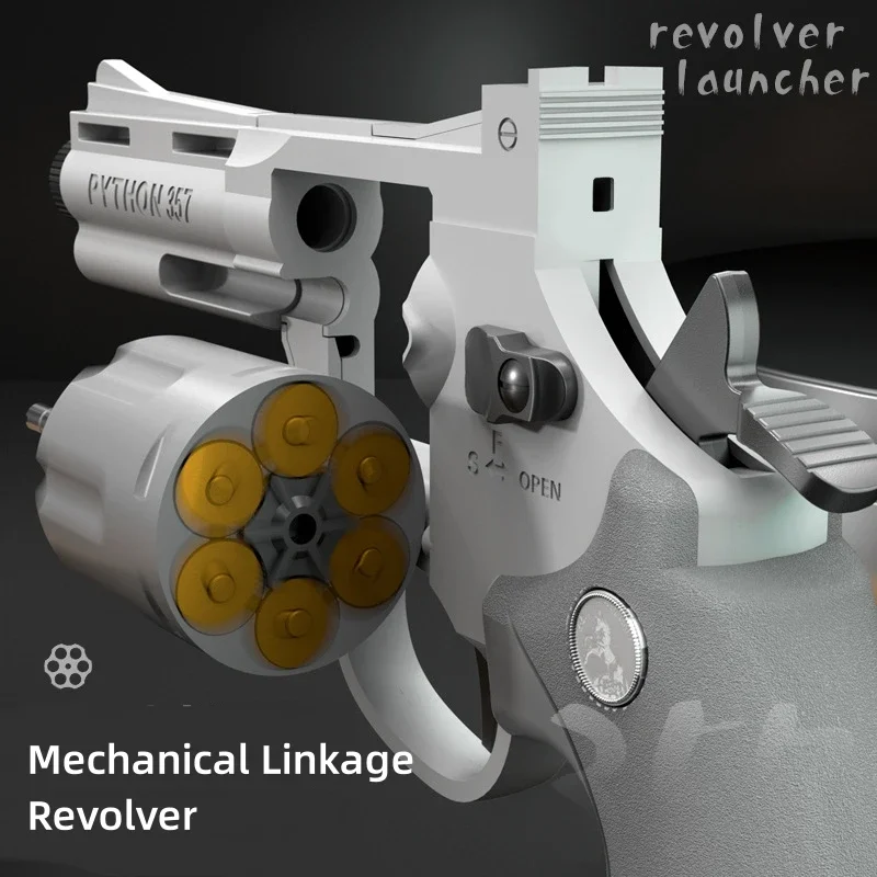 ZP5 Revolver Soft Bullet Gun para adultos e crianças, simulação de ejeção, pistola de brinquedo, modelo de jogo ao ar livre