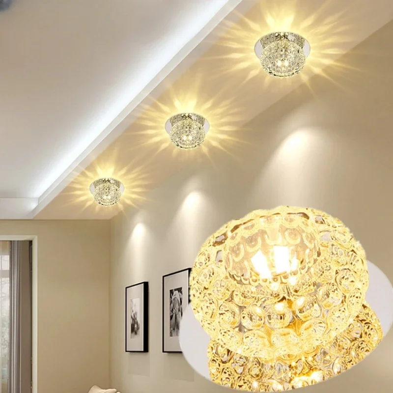 LED Surface Crystal Ceiling Lamps Home Improvement Hallway Kitchen Study Aisle Loft Decorative Lights Living Room Illumination