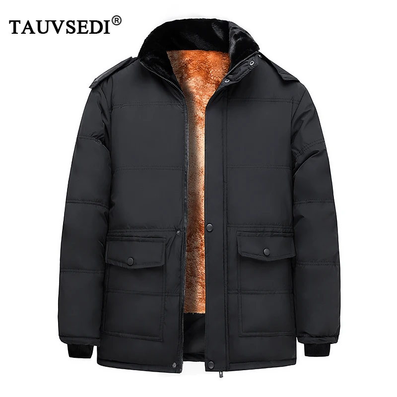 

Winter Men Fleece Hooded Casual Windproof Jackets Coats Man Detachable Hat Overcoat Outwear Jacket Male Thick Formal Warm Jacket