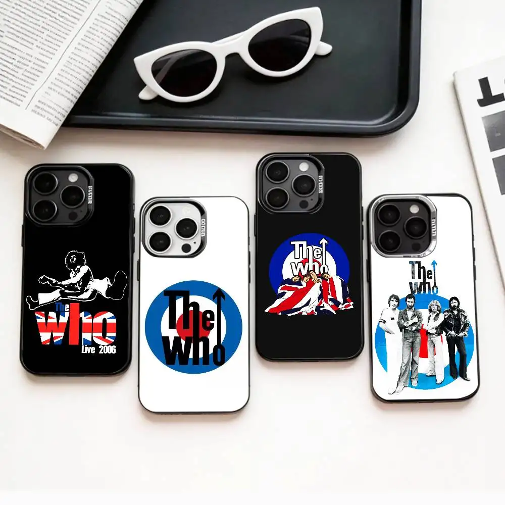 

COOL BAND The Who Phone Case For iPhone17,16,15,14,13,12,11 Plus,Pro Max Colored Silver Plated Inside Cover