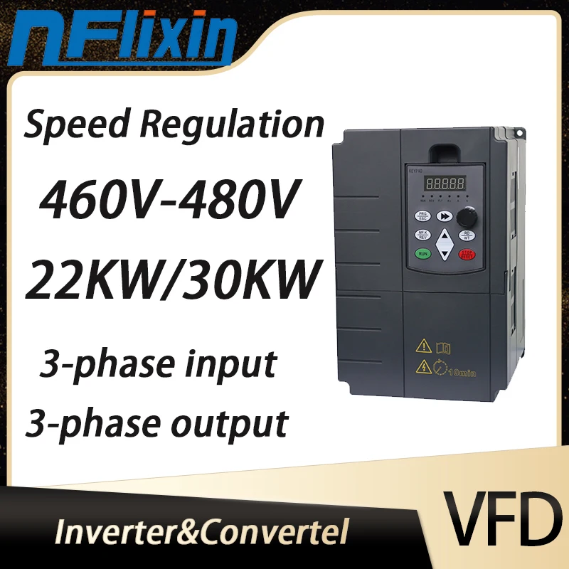 Vfd 22kw 30kw tipo vetor de alto desempenho 460V-480V conversor de frequência do motor trifásico