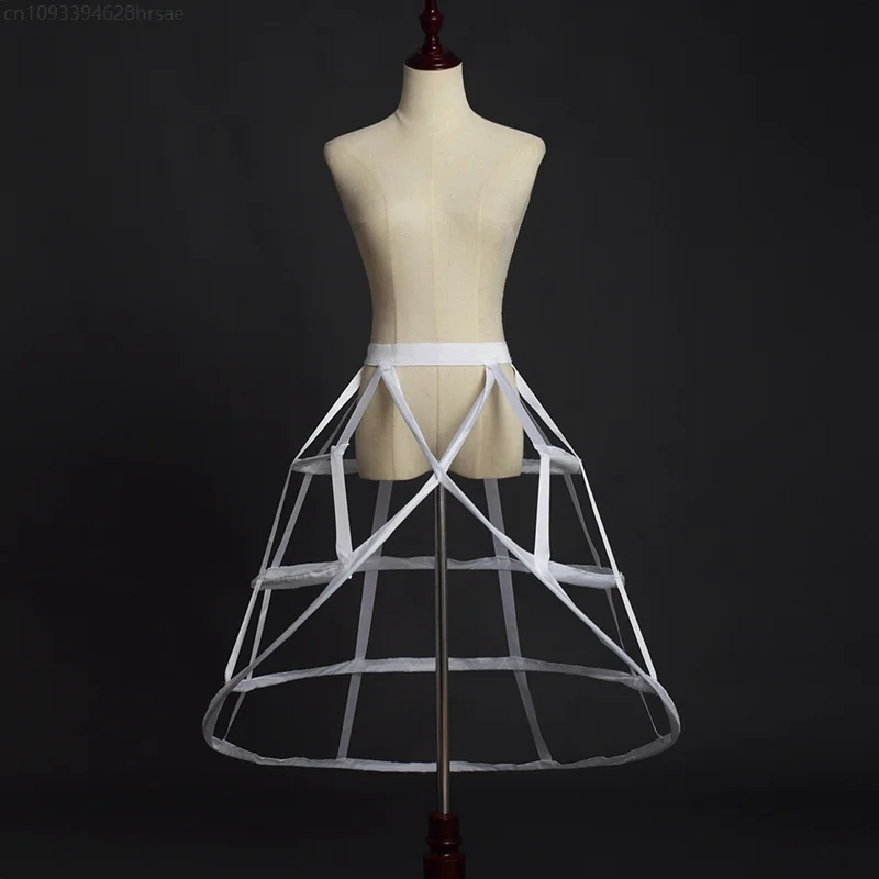 Cage Hoop Petticoat Women Irregular Crinoline Skirt Pannier White Black Wedding Bridal Underskirt Bustle