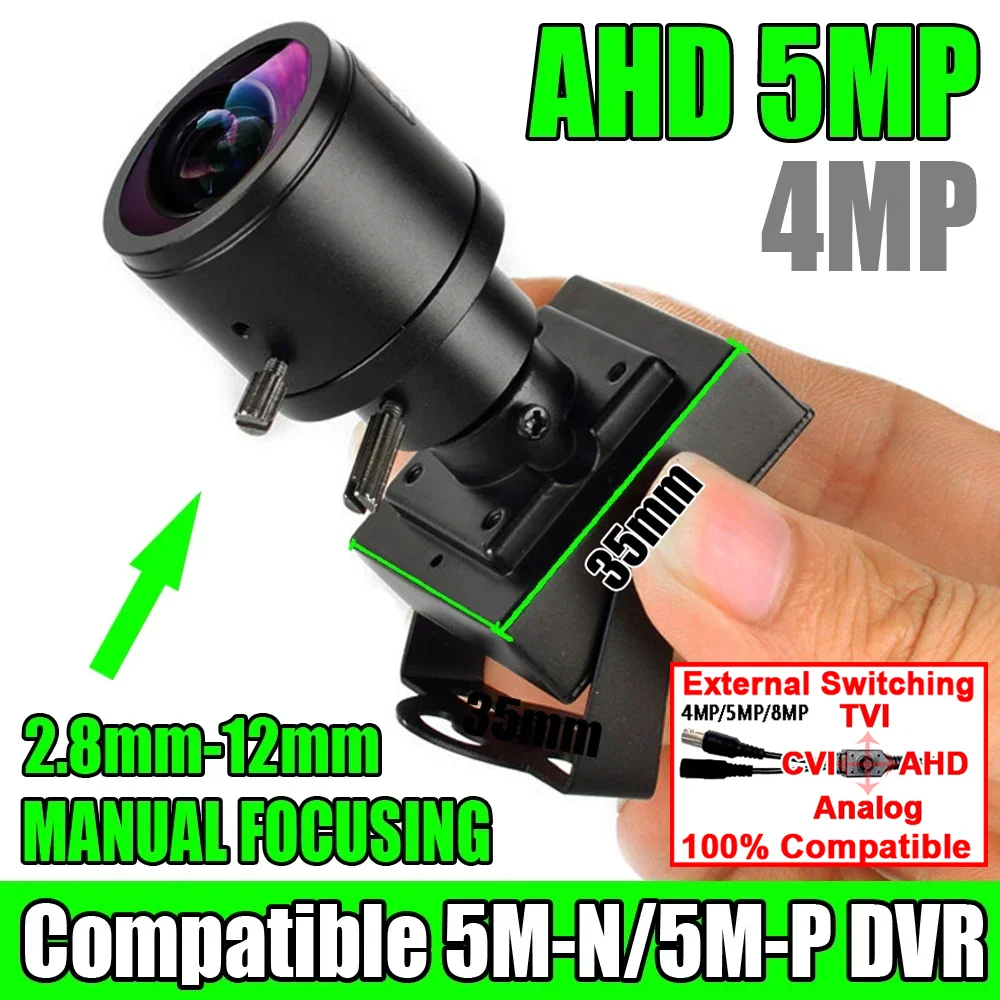 

4in1 5MP Focus 2.8mm-12mm Manual Focusing Metal Security Cctv Mini Camera AHD 4MP 2K Micro Coaxial Digital ALL FULL HD For Home