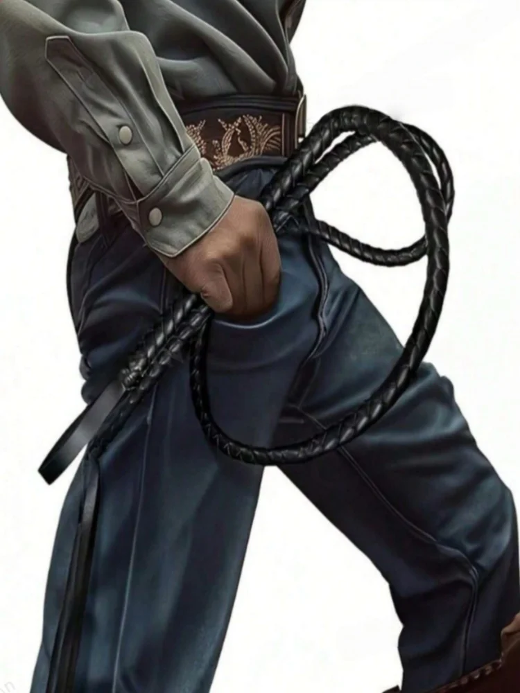 1,8 m lange Kunstlederpeitschen, Requisitenpeitschen – Western-Cowboys, Zirkus-Trainer und Rollenspiel-Zubehör – Detail 1