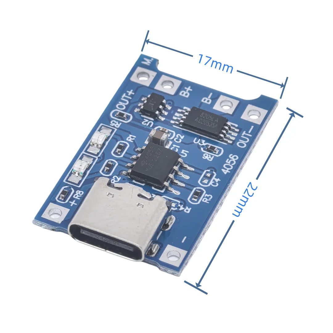 10 Stück TP4056 3,7V 3,6V 4,2V Lithium-Batterie 5V1A TYPE-C Lade- und Entladeschutzplatine mit 10cm vorgelöteten Kabeln – Detail 7