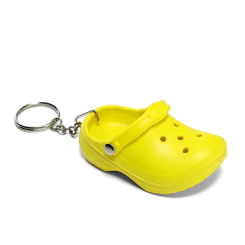 Cute 3D Mini EVA Beach Hole Little Croc Shoe Keychain Girl Gift Bag Accessories Decoration Keyring Floating Key Chain Charm