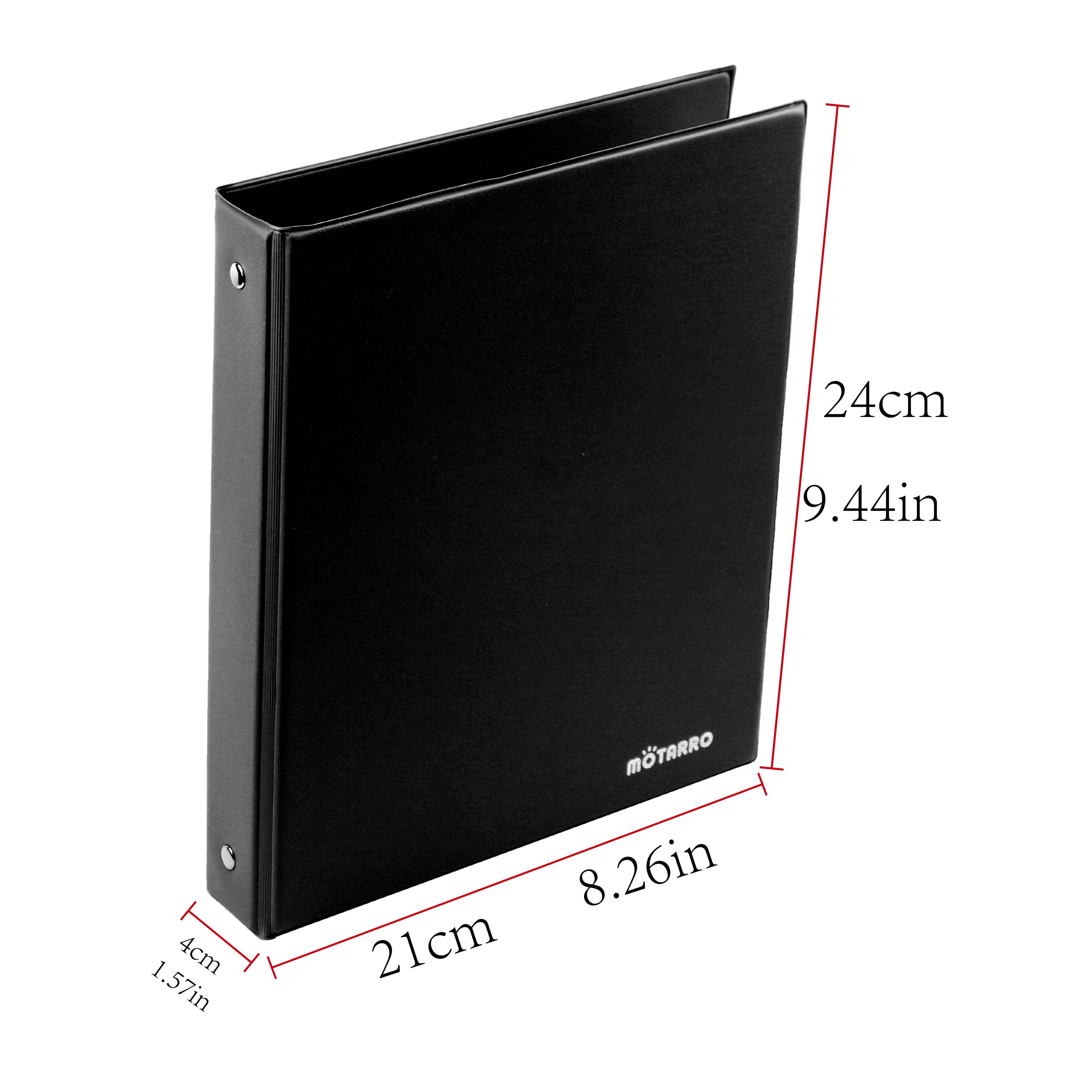 MOTARRO 1Pcs File Folders 4 Round Ring Binders File Holder Non-Stick Binder Notebooks for Business & School Office Supplies