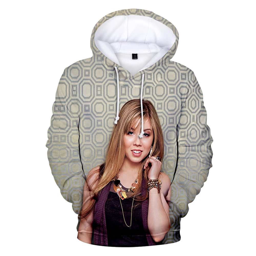 Bluza z kapturem Jennette McCurdy z długim rękawem męska bluza damska 202 w stylu Casual gwiazda popu ubrania 3D