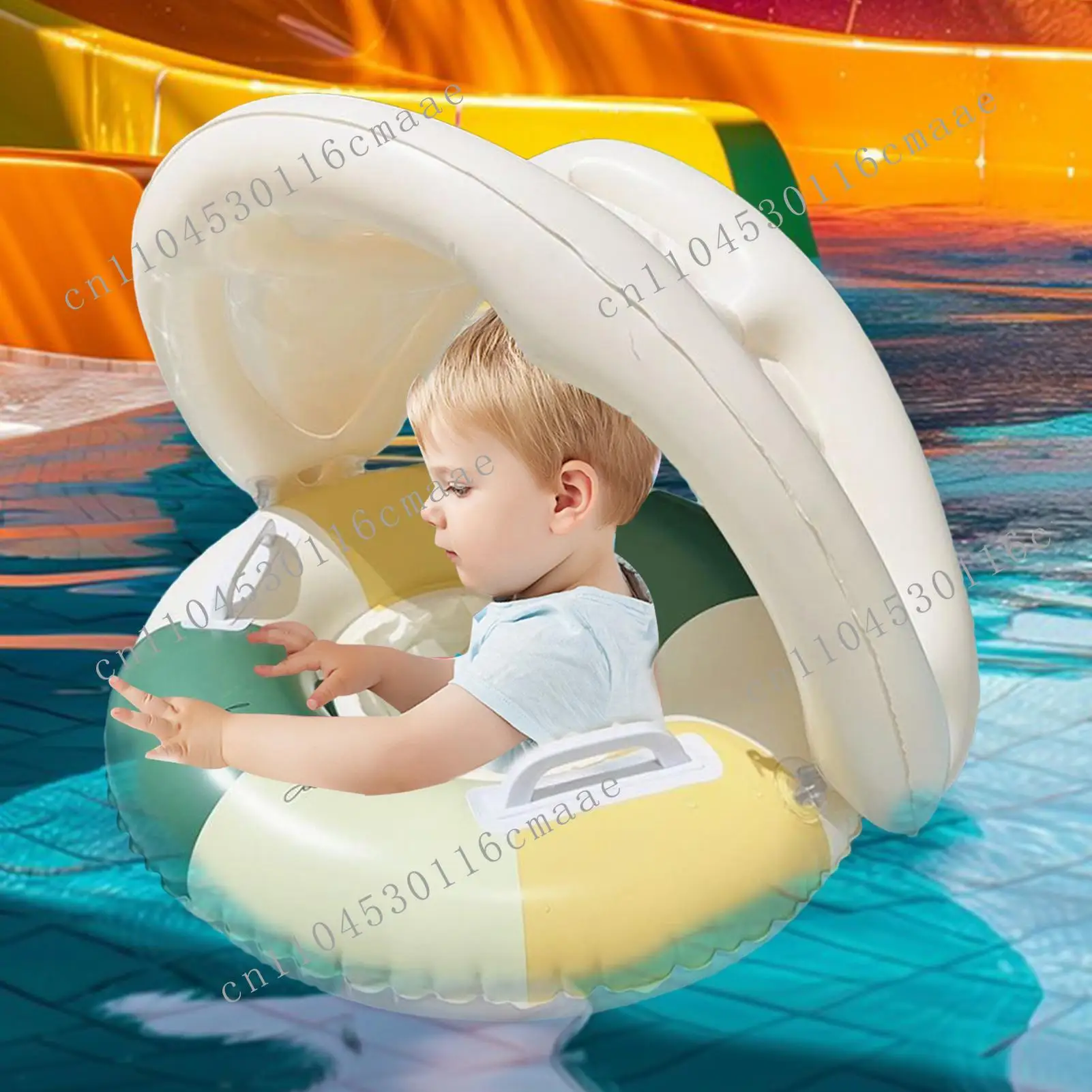 

New Pool Floating with Canopy Inflatable Baby Pool Buoy Ring Children's Swimming Circle Bathing Summer Toy Sunshade Umbrella