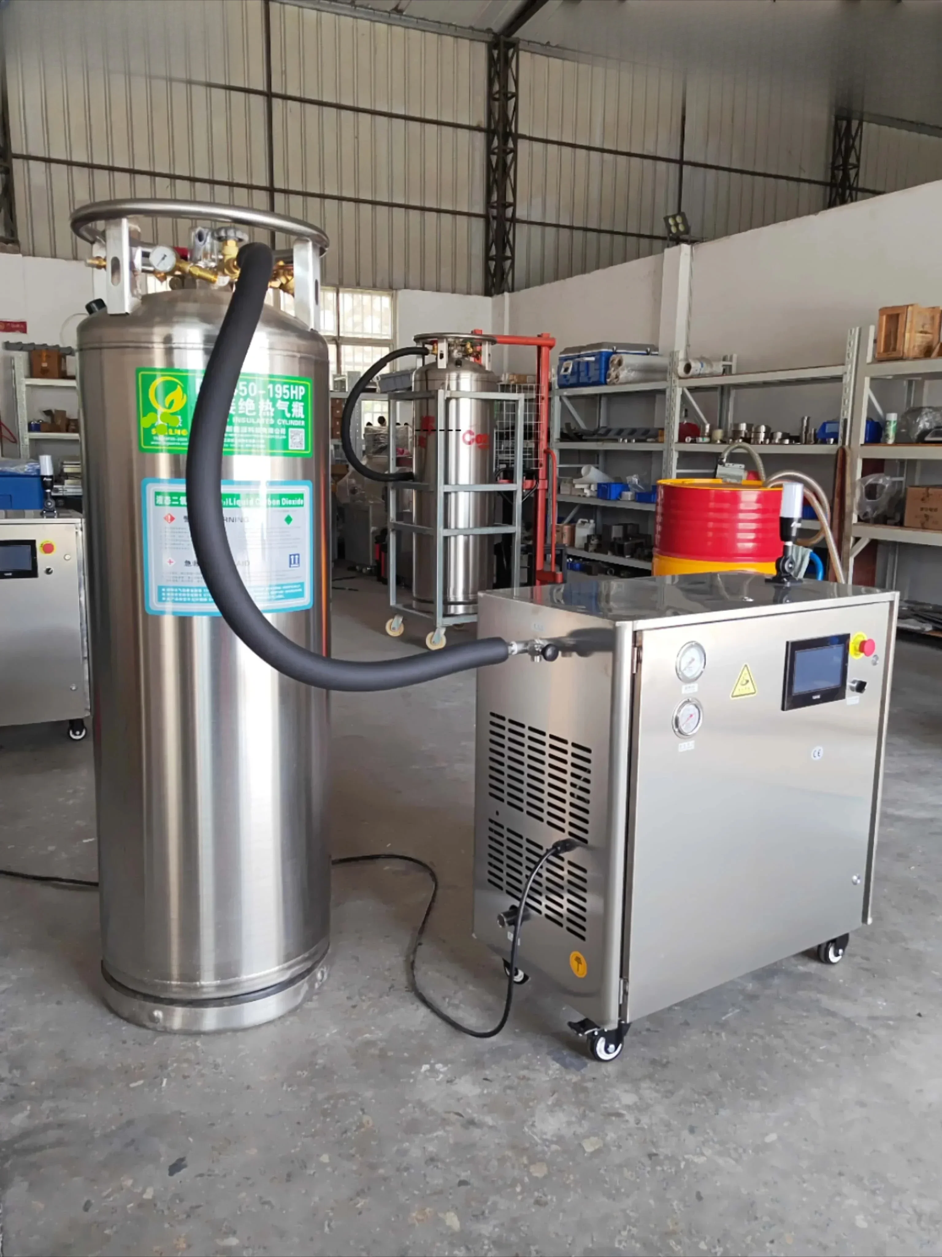 Excelente máquina peletizadora de hielo seco granulado de 50 kg/h a 100 kg/h, máquina de hielo seco de alta calidad, máquina peletizadora de hielo seco de fábrica