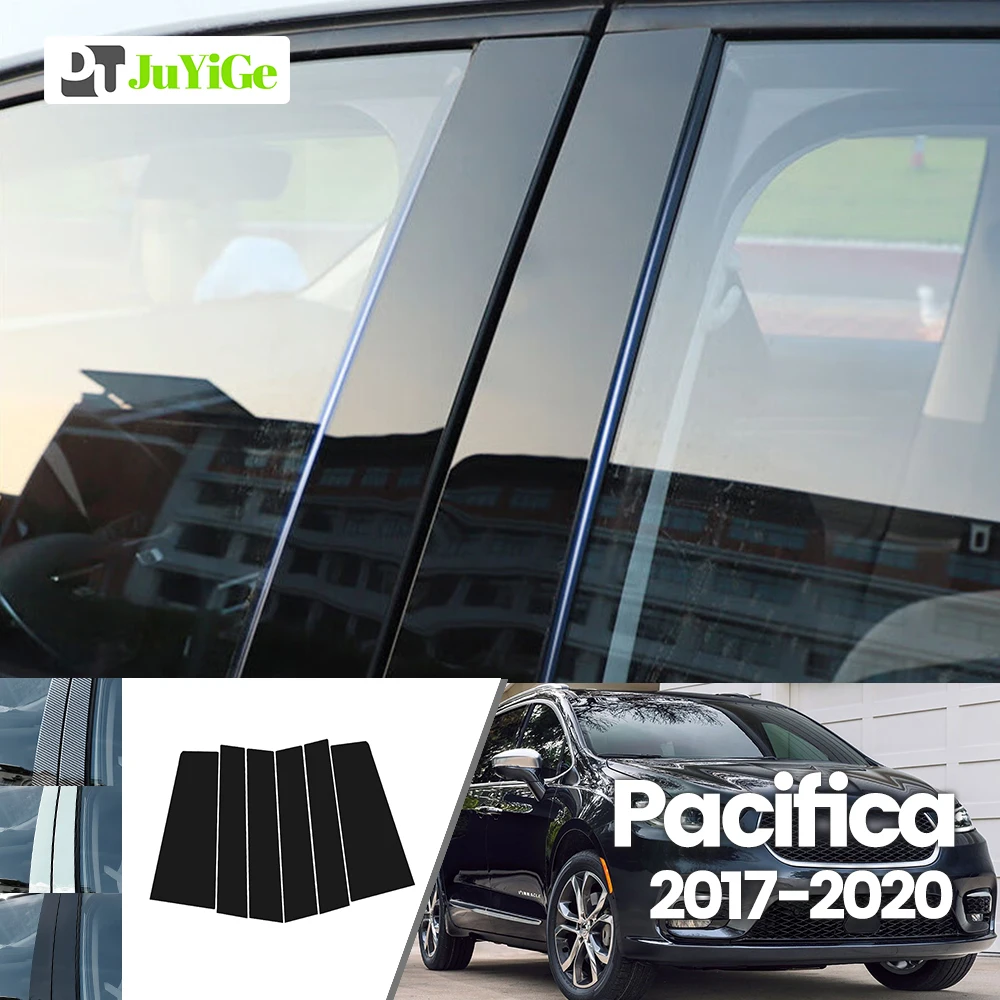 Яркая черная наклейка на окно и дверь из углеродного волокна B C для Dodge Pacifica 2017-2020 2018 2019