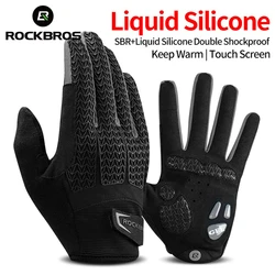 ROCKBROS Bicycle Gloves Full Finger Touch Screen Bike Gloves GEL Pad Shockproof MTB Road Cycling Long Gloves Equipment