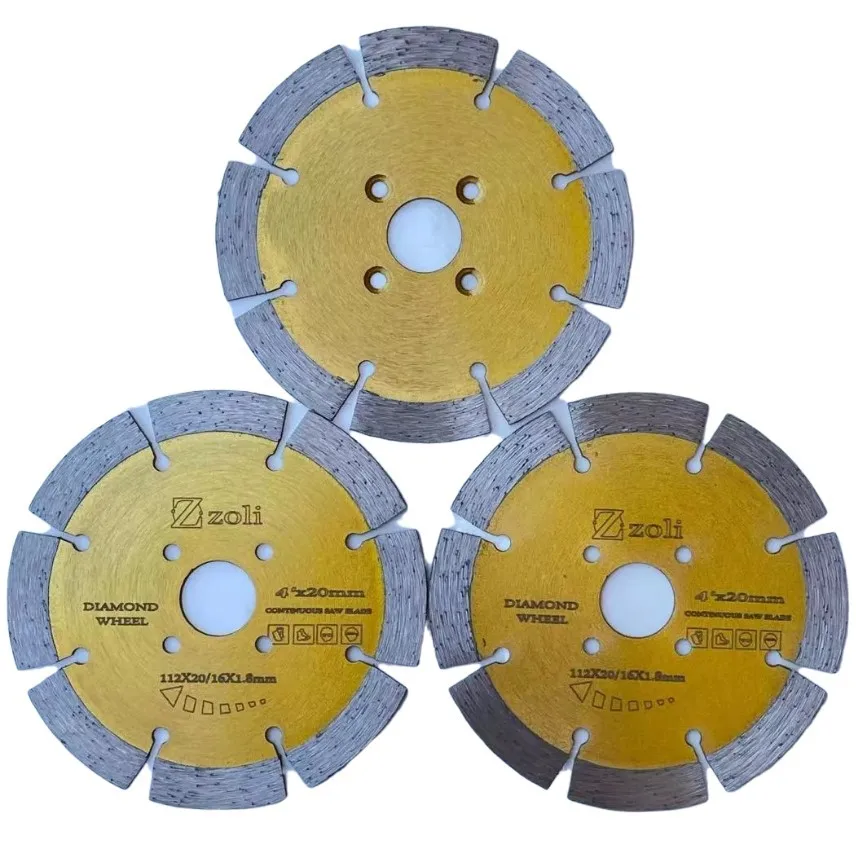 Zoli stone concrete slotted saw blade angle grinder grinding diamond ceramic brick marble cutting piece 114X20