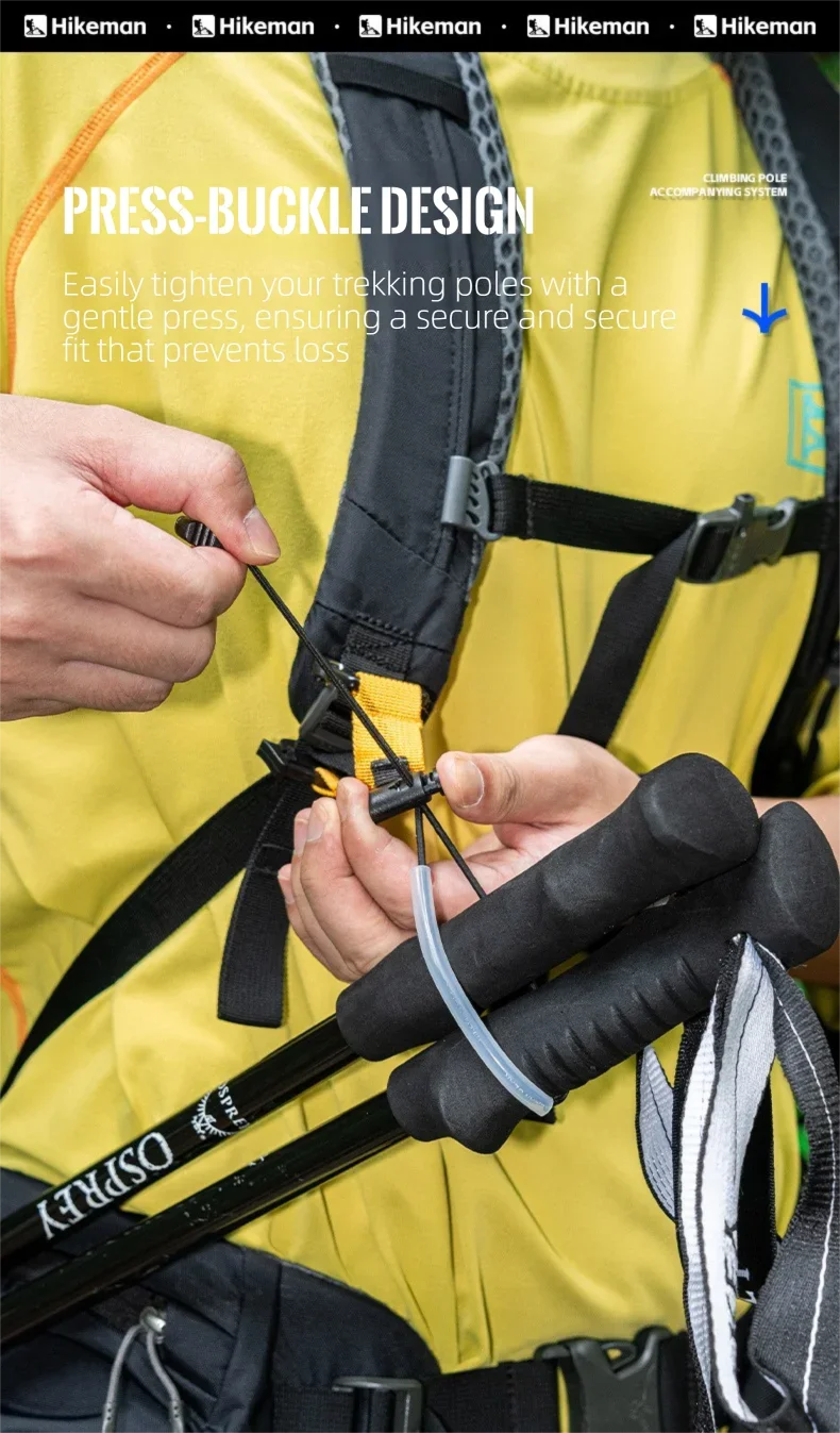 Wanderstock-Befestigungsriemen, Rucksack-Zubehör, einfache elastische Schlaufe, schnelle Installation, keine Demontage, Outdoor-Camping-Trekkingstockhalter – Detail 7