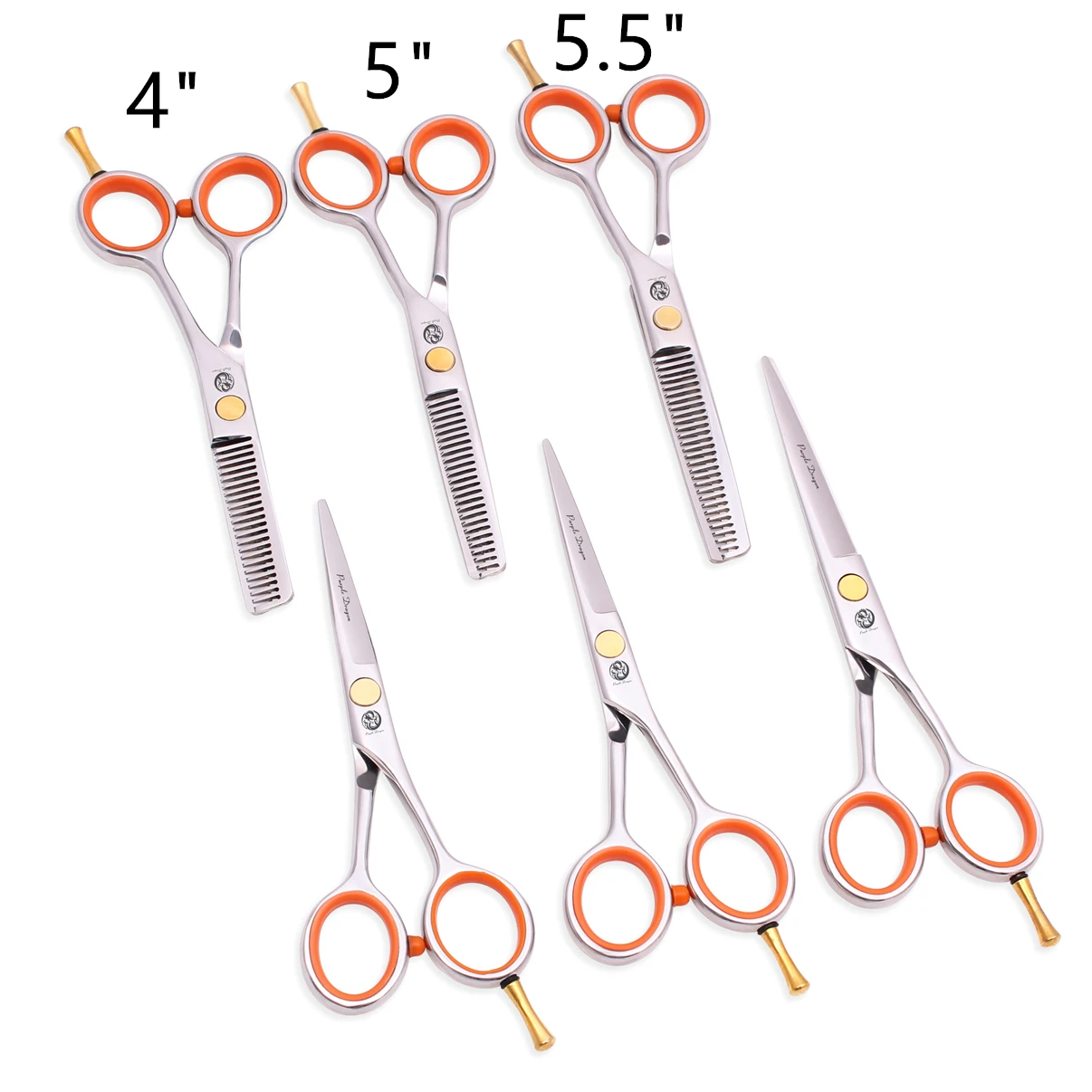 Purple Dragon Hair Scissors 4" 5" 5.5" Japan Stainless Hair Cutting Scissors Barber Shop Thinning Shears Haircut Set Z1017