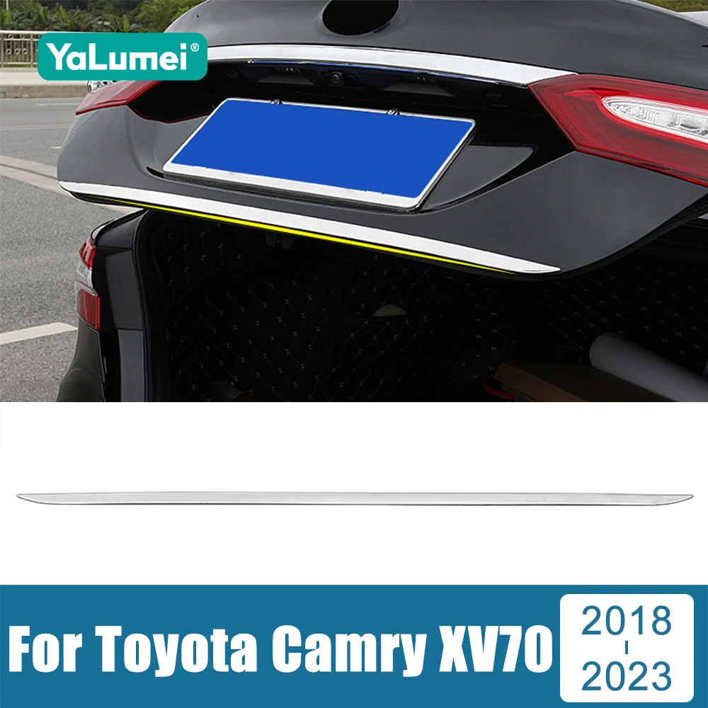 

For Toyota Camry 70 XV70 2018 2019 2020 2021 2022 2023 Stainless Car Rear Trunk Cover Tail Gate Trim Strip Sticker Accessories